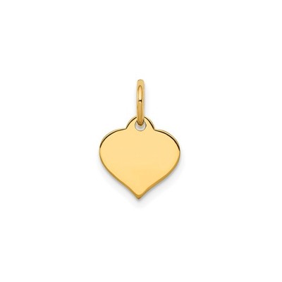 10k Gelbgold Herz Anhänger für Frauen poliert gravierbar minimalistisch Charm