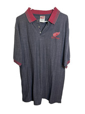 cadre athletic mens short sleeve collared polo shirt detroit red wings size XL
