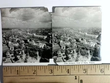 11724 Birdseye View of Paris France Vintage Stereoview Card 1900-1924