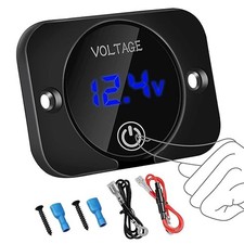 Battery Voltage Gauge, DC Volt Meter 12 Volt 24 Volt, LED Digital Display Voltag
