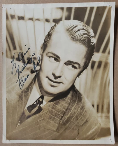 Alan Ladd (Original Autograph on Star Photo '40s, with Original Cover)