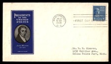 Mayfairstamps US FDC 1938 Washington DC James Monroe First Day Cover aax_58221