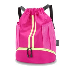 Drawstring Backpack with Shoe Compartment Gym Bag Water Resistant Drawstrin...
