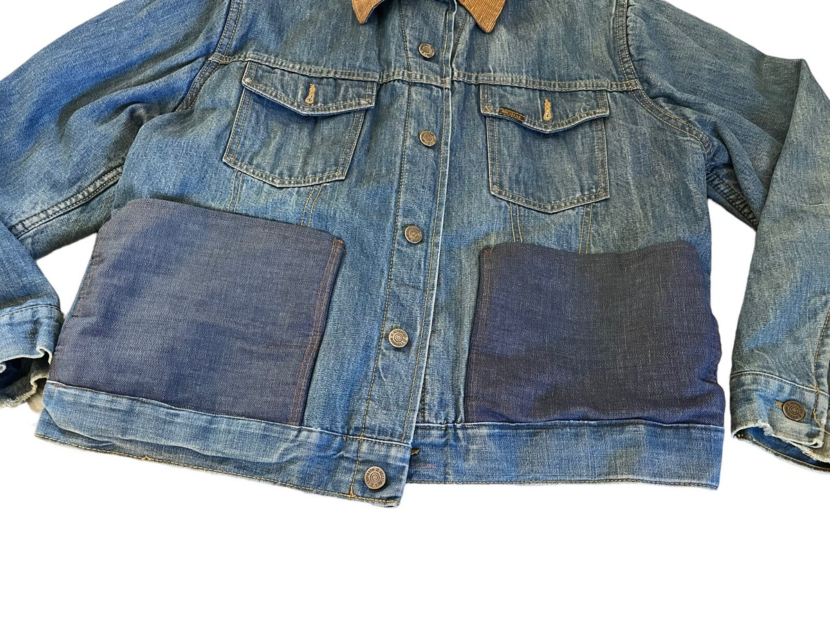 Vintage 70s SEARS Roebucks Blue Denim Trucker Jean Jacket Quilted