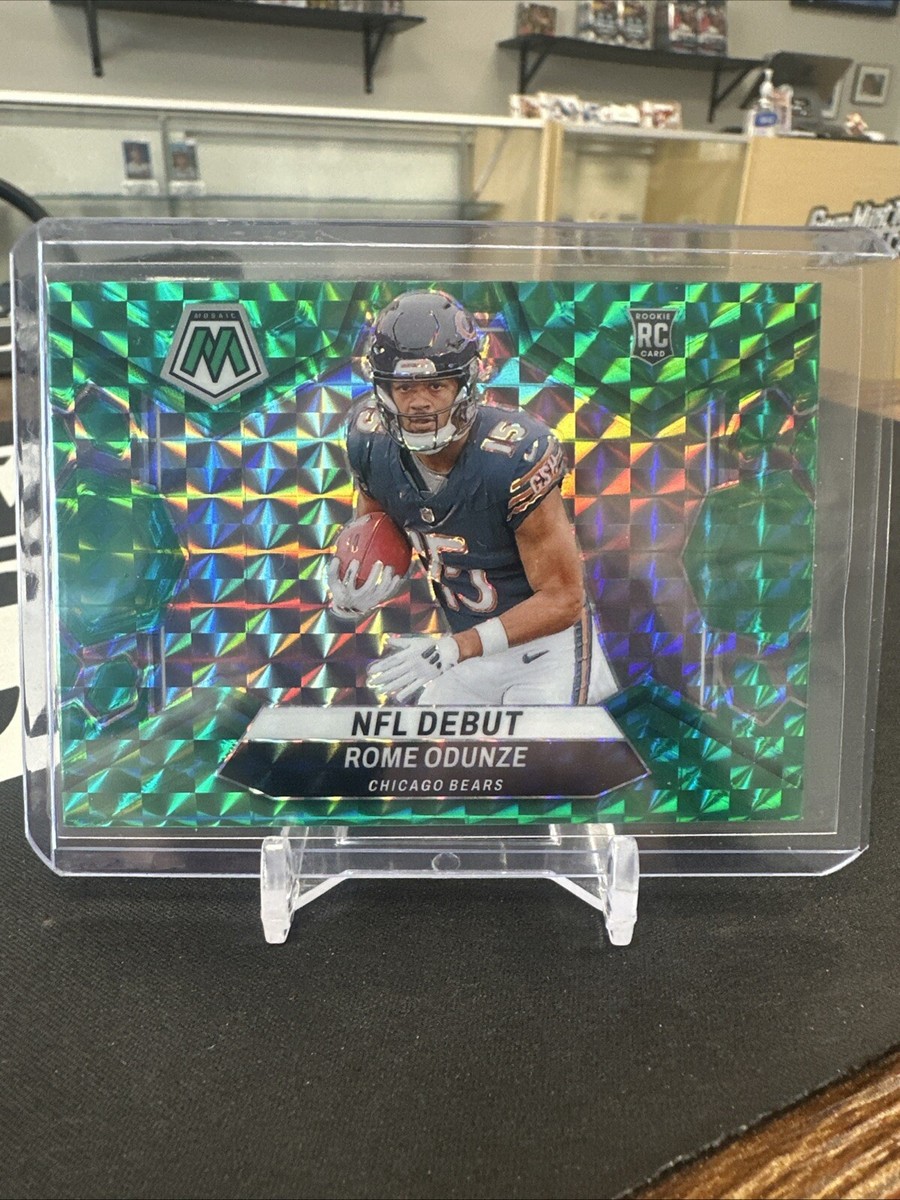 2024 Panini Mosaic NFL Rome Odunze Rookie Debut Green Prizm Bears