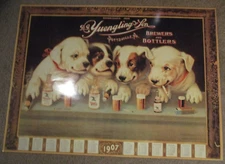 YUENGLING vintage puppies calendar 1907 POSTER craft beer brewing brewery nos Z