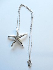 Pendant Necklace Starfish dipped in sterling silver-18"silver toned chain