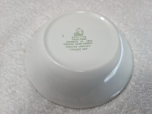 Enoch Wedgwood Tunstall Ltd Kent Green And White Small Bowl 5" Wide Stamp Error - Picture 9 of 11