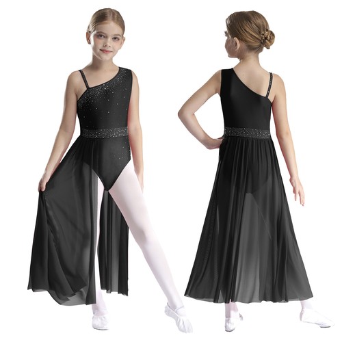 UK Girls Lyrical Dance Dress Sparkle Ballet Skirted Leotard Ballroom Costume - Picture 53 of 132
