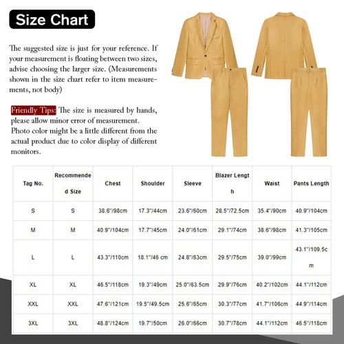 Men's Wedding Tuxedo Slim Fit Formal Suits 3 Pieces Jacket Blazer Trousers Set - Picture 95 of 127