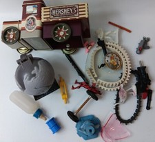 Lot of tin toy parts, pieces, tracks, tin, Sold As is see pictures.