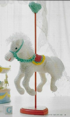 CAROUSEL HORSE NURSERY DECOR DIGEST SIZE CROCHET PATTERN INSTRUCTIONS