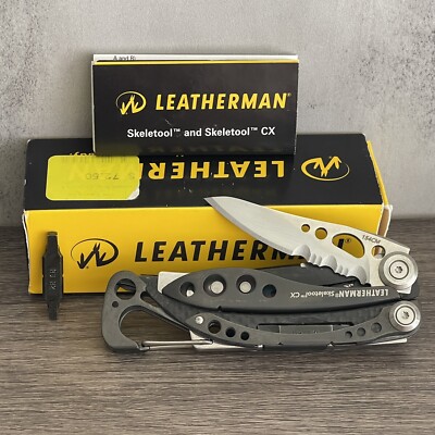 Early Leatherman Skeletool CX Carbon Fiber Handle Insert & 154CM Half-Serrated