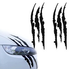 2 Monster Klaue Auto Aufkleber Scheinwerfer Krallen Kratzer Vinyl tuning Schwarz