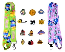 Eeyore Themed Starter Lanyard Pin Set With 5 Disney Park Trading Pins Brand New