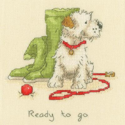 Bothy Threads Kreuzstich Set ''Bereit zu gehen'', Zählmuster, XAJ24, 15x15cm