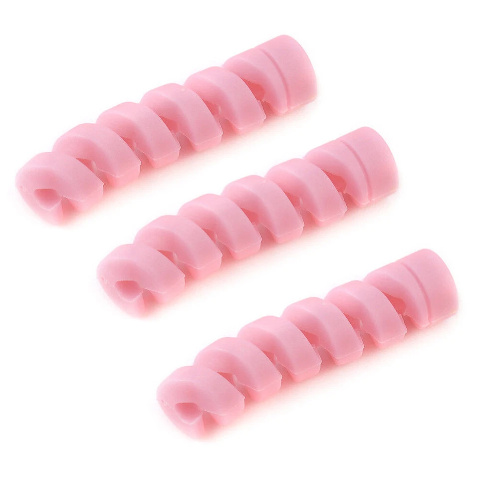 Cubierta protectora protectora en espiral de silicona 3 piezas para cargador de cable USB Android iPhone⇓ Foto 4 de 4