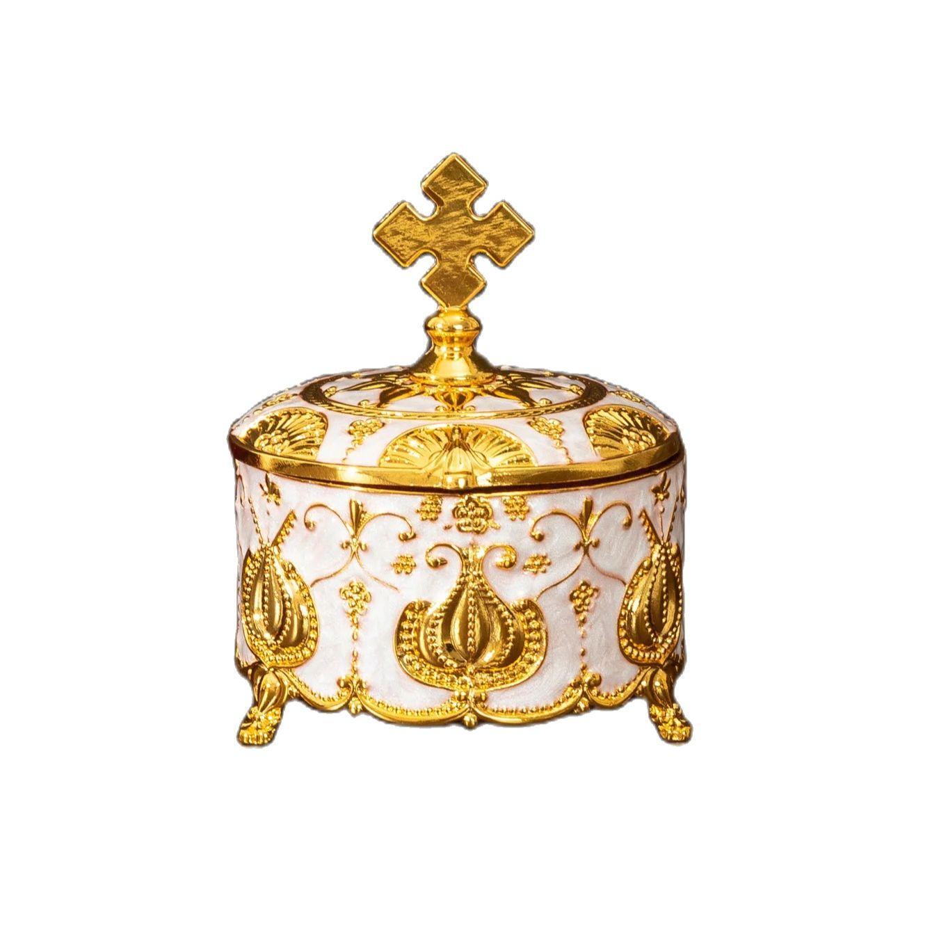 Jewelry Box Metal Multicolor Small Christian Carved Rectangle Modern Novelty