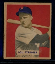 1949 Bowman #183 Lou Stringer Red Sox Lt. Creasing VG LOOK!
