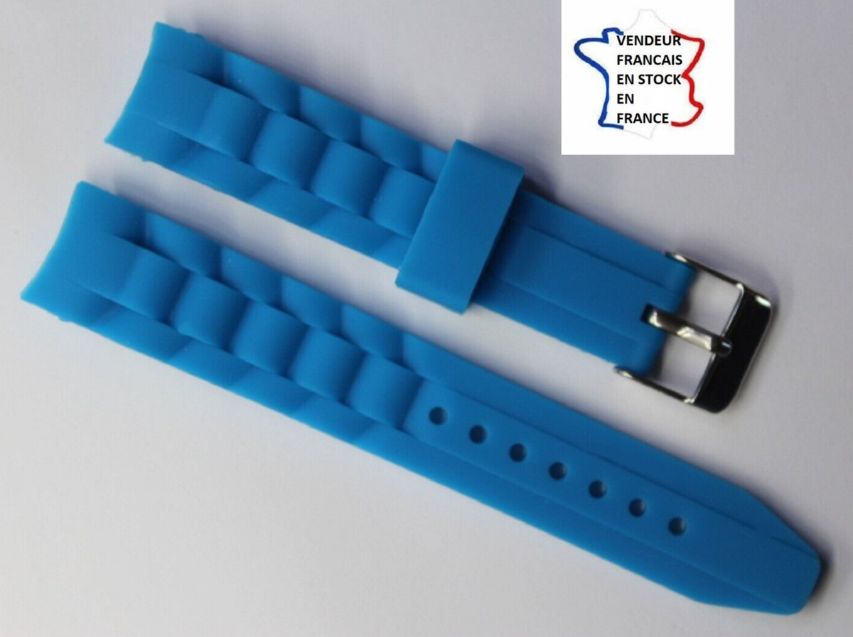 Bracelet Montre Silicone Saumon 18 Mm - 100% Waterproof, Bord Arrondi, Neuf Sans étiquette