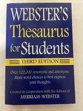 Webster's Thesaurus for Students, Third Edition by Not Available (2010, Trade...