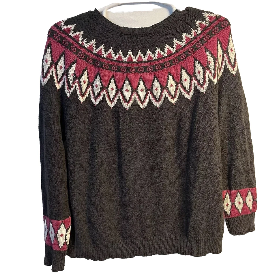 Suéter Blair Para Mujer Talla XL Fair Isle Y2K Suave Invierno Acogedor Preppy Clásico Foto 2 de 4