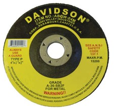 GRINDING WHEEL 4"x 1/4"x 5/8" FOR METAL