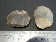 Rare  2 silex préhistorique  Eclats Kombewa Technique de