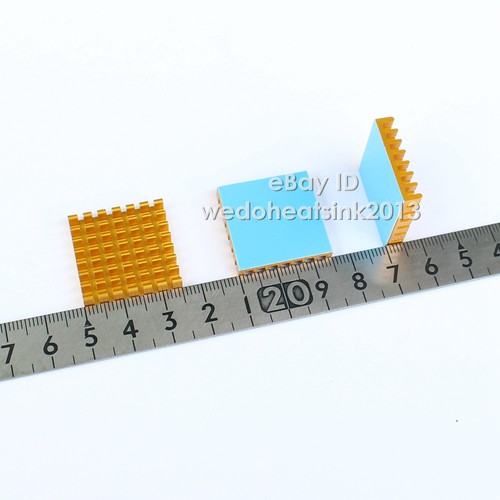 12pcs 25x25x5mm Aluminum Heatsink Cooler With Thermal Adhesive Pad - Zdjęcie 2 z 5