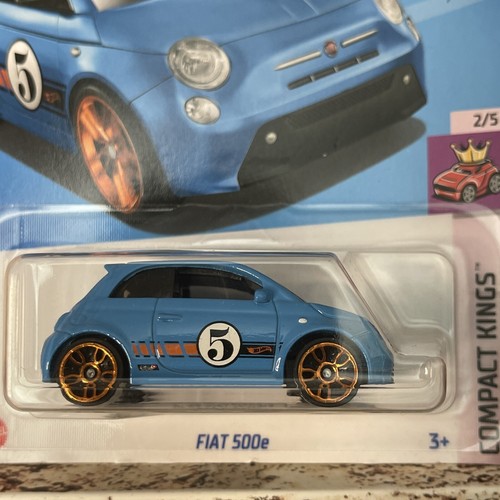 New 2024 Hot Wheels Blue 🔵 Fiat 500e 22/ Compact Kings 2/5 Rare 🔥🔥🔥 - Picture 2 of 3