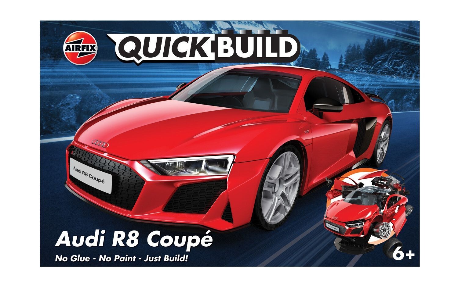 AIRFIX Quick Build J6049 AUDI R8 V10 Coupe Plastic Kit - Red - BNIB