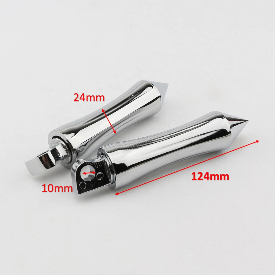 Pinos cromados cravados para Harley Davidson Sportster XL 883 1200 Dyna Fatboy EUA - Imagem 3 de 4