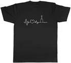Heartbeat Ukulele Mens T-Shirt Love Uke Guitar String Instrument Tee Gift