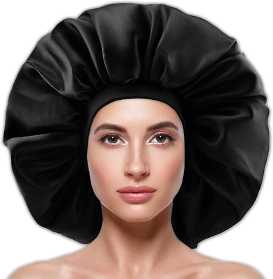 Satin Haarhaube Für Die Nacht – Weiches Schlafcap Mit Breitem Elastischem Band