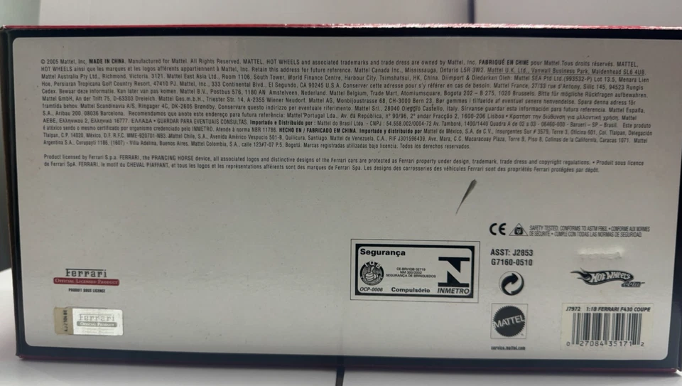Mattel Hot Wheels 1:18 Die Cast Ferrari F430 (PLATEADO) NUEVO EN CAJA Foto 3 de 4