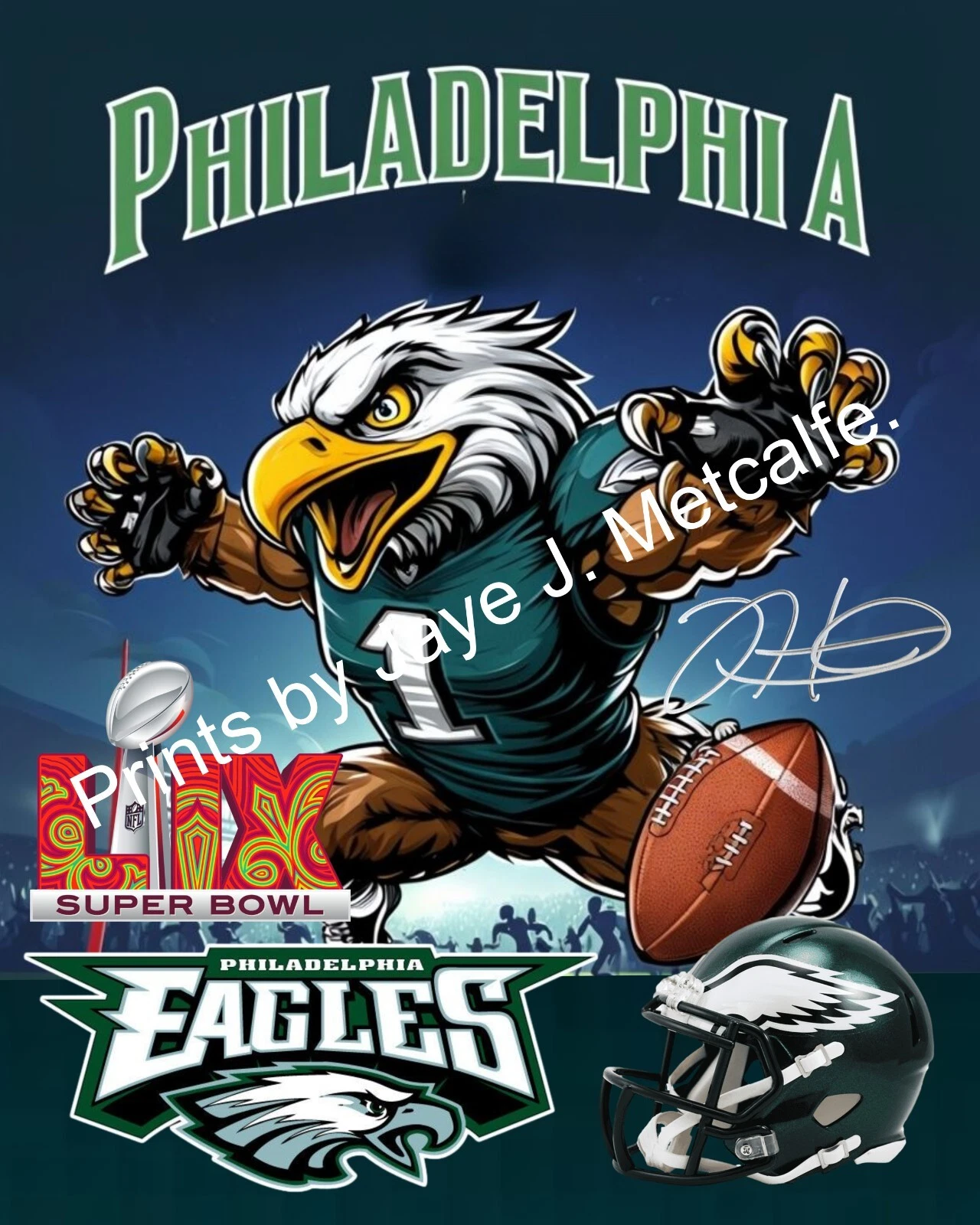 Eagles super bowl win 2025 wall Art