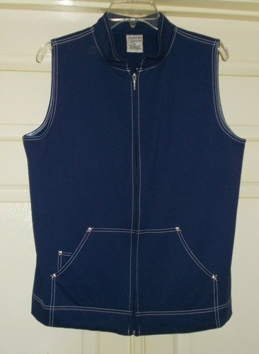 Women's Puffer VEST w/ Faux Fur Hood OR Floral OR Solid Blue Med or Large - Picture 18 of 22