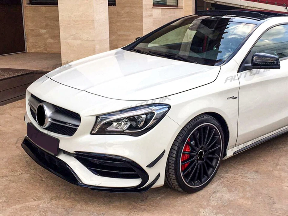 Fit 2017 2018 2019 Mercedes W117 CLA 200 250 45 AMG Front Bumper Lip Splitter - Image 2 of 4
