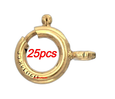 Lot De 25 Fermoirs Spring Ring Or Rempli 14k 8mm - Bijouterie, Qualité Premium, Neuf