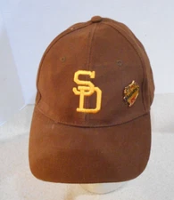 San Diego Padres Retro Brown Baseball Hat Cap SGA Sycuan Casino w Tie Tac Pin 35