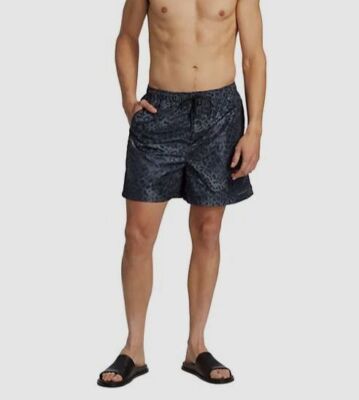 $190 Stampd Mens Gray Shadow Leopard Swim Trunks Size M