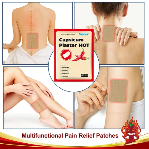Capsicum Plaster Hot Pain Relieving Patch Muscle Strain Relief Patches Herbal - Picture 3 of 5