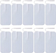 10 Pieces Large Electrode Pads - Premium Reusable TENS Unit Pads with Standard 2