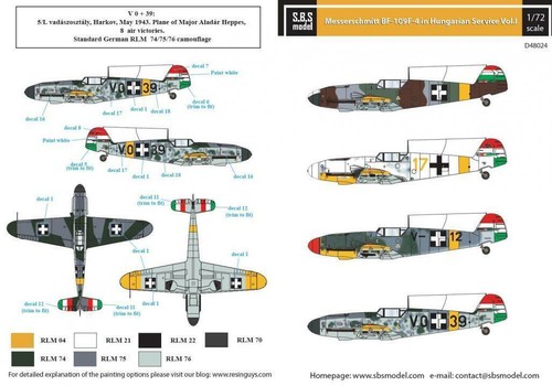 SBS Model D48024 1/48 Messerschmitt Bf109F in Hungarian Service (1) - Picture 2 of 4