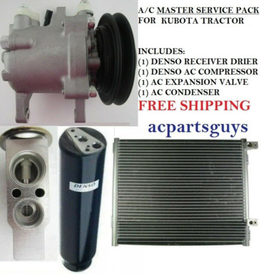 NEW AC MASTER SERVICE PACK KIT Kubota M7040 DENSO Compressor & Drier Condenser