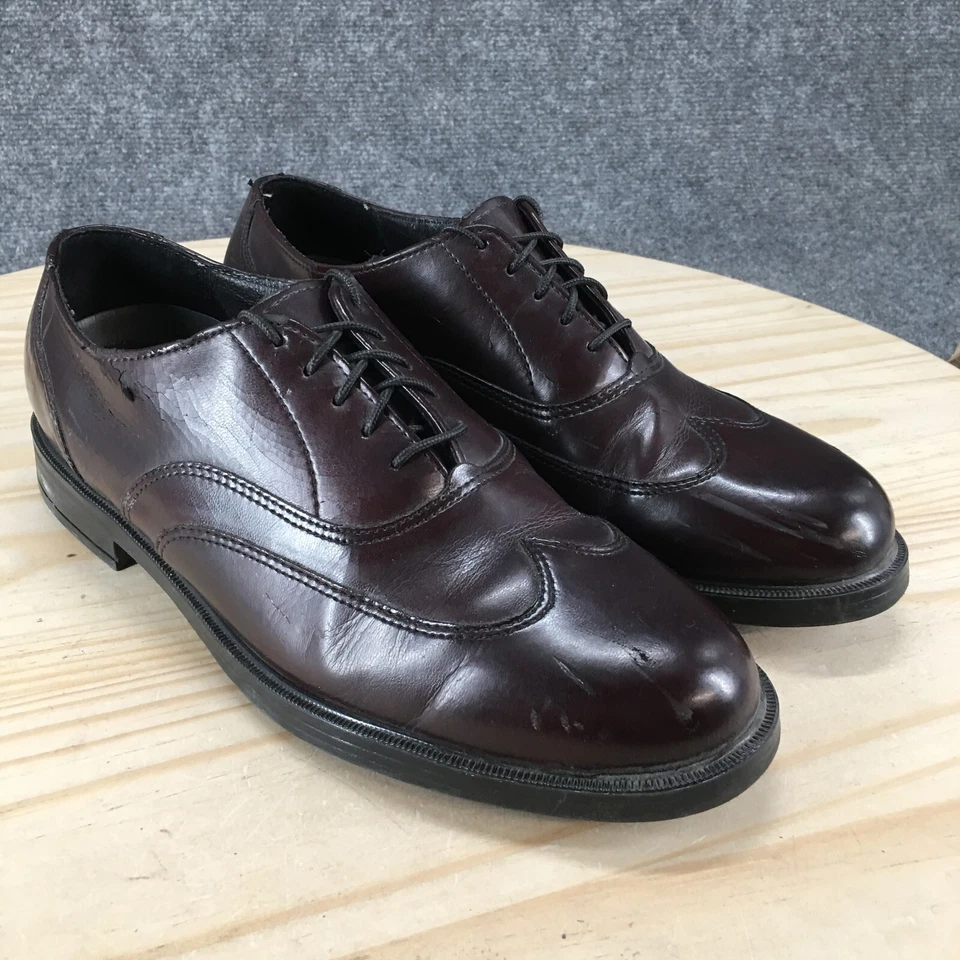 Hush Puppies платье туфли мужские 9,5 M Оксфорд коричневый кожаный шнурует вверх повседневный комфорт - Изображение 3 из 4