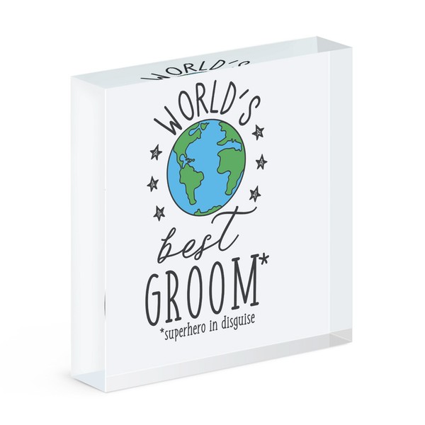 World's Best BräUtigam Acryl Foto Block Rahmen Lustig Favorit Hochzeitsgeschenk-image