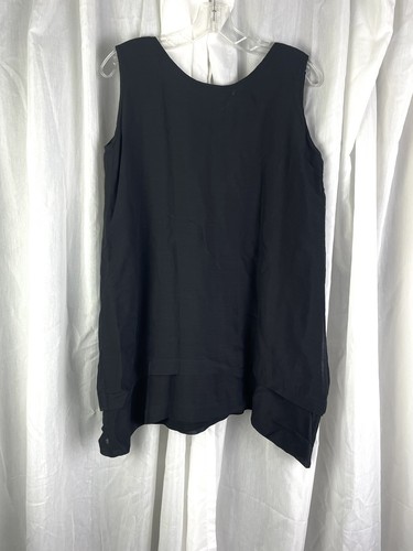 Eskandar Tiered Tunic Black Wool Silk Blend Sleeveless Career Women’s 0(6/8) EUC - Picture 2 of 8