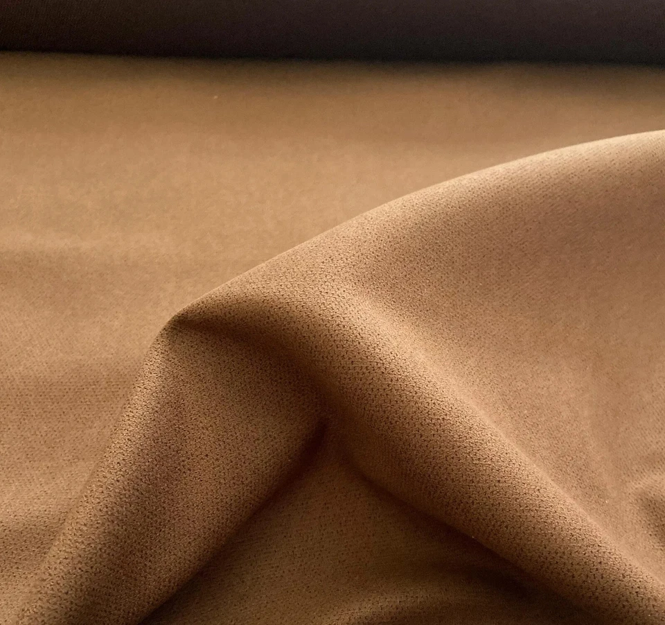 Microsuede Brown Textured Faux Suede Fabric- 1 7/8 Yard Piece - Image 2 of 4