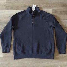 NWT Goodfellow  Co Men's Quilted Snap Pullover Sweatshirt Grey Size L